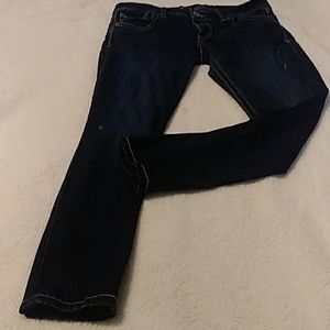Express Jeans Dark Slightly Distressed Skinny